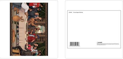 THE LAST SUPPER OF HIP HOP POSTCARD PRINT A6 (1 CARD SUPPLIED)