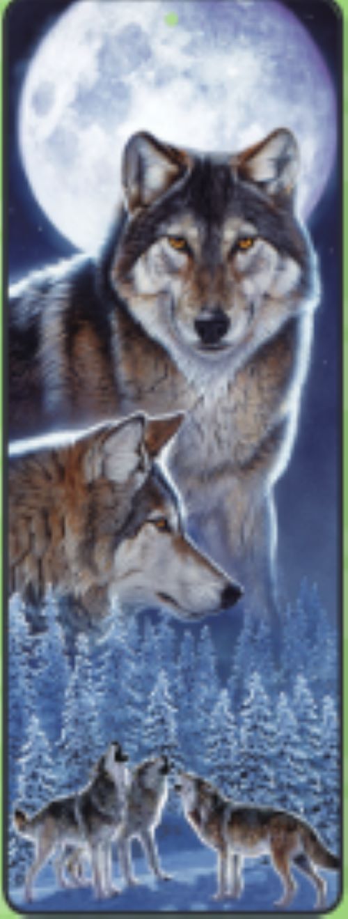 Wolves Howling Lenticular Bookmark Ruler
