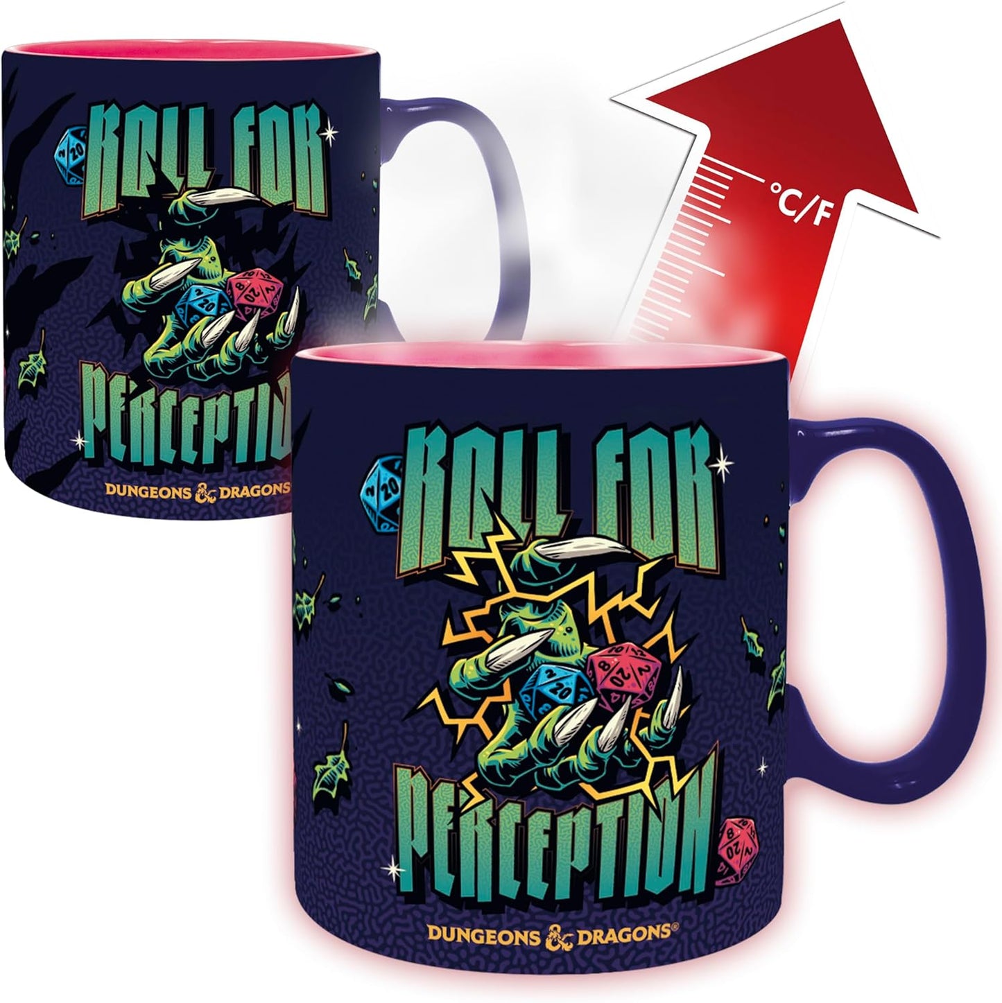 ABYSTYLE Dungeons & Dragons Roll for Perception Heat Change Ceramic Novelty Coffee & Tea Mug