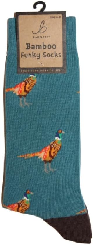 Bartleby Mens Funky Bamboo Socks Golden Pheasant Size 6-11