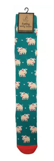 Bartleby Funky Welly Socks - Cute Pig