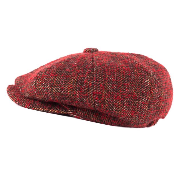 Heritage Chunky Herringbone Newsboy - Autumn Red