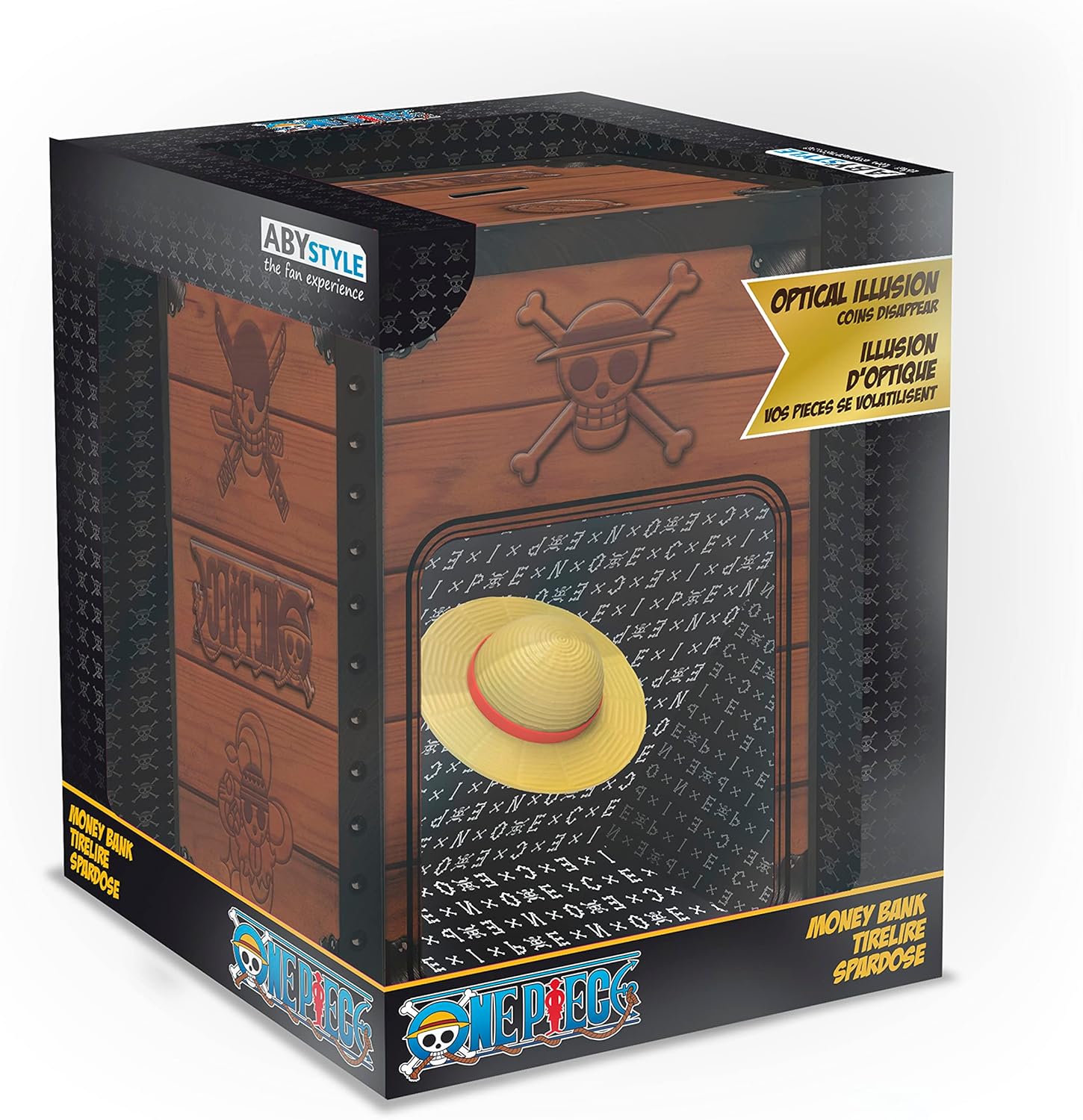 OFFICIAL ONE PIECE STRAW HAT ILLUSION MONEY BOX PIGGY BANK SAVINGS TIN NEW