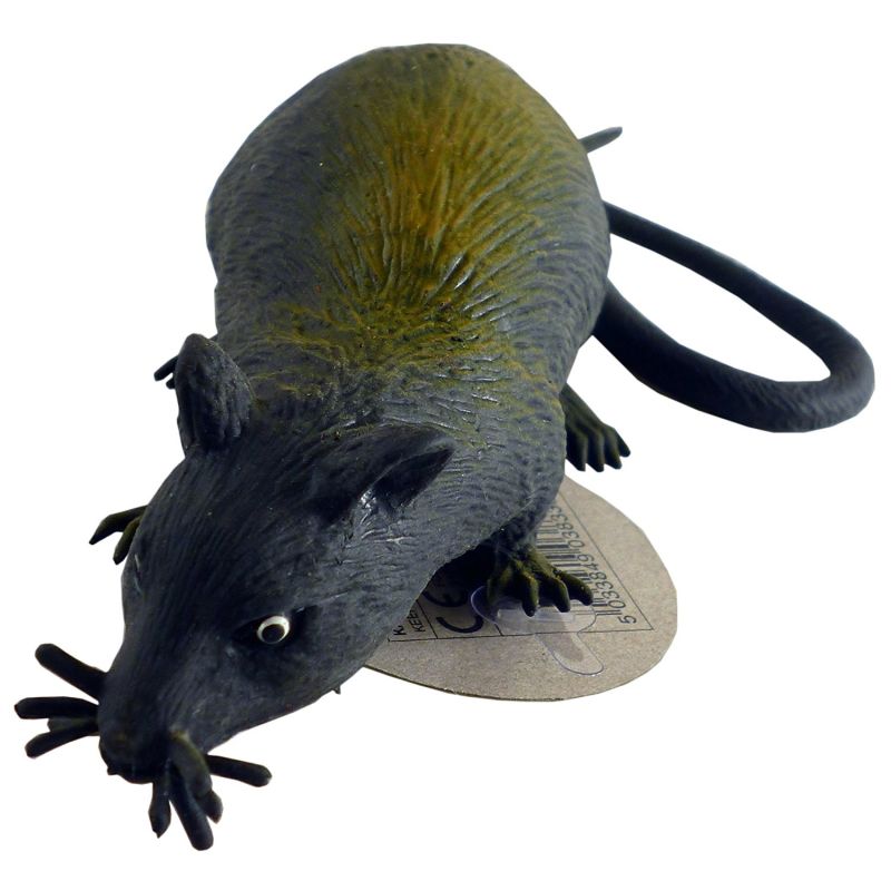 13cm Rubber Stretchy Rat With Long Tail - Halloween - Novelty Toys