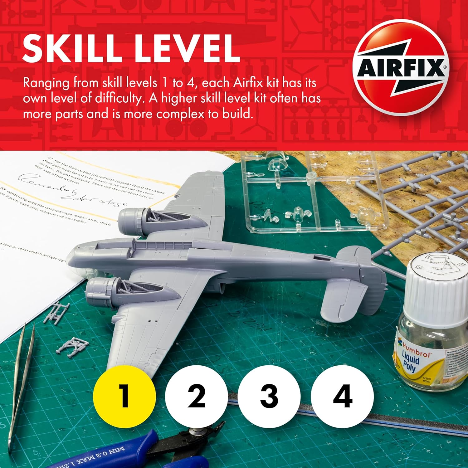 Airfix Starter Set - A55001 Supermarine Spitfire MkVc Model Building Kit