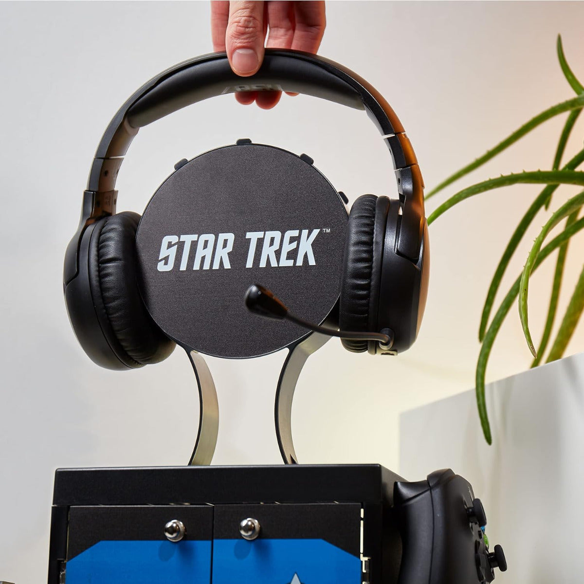 Numskull Blue Gaming Locker, Controller Holder, Headset Stand for PS5, Xbox Series X S, Nintendo Switch-Official Star Trek Merchandise