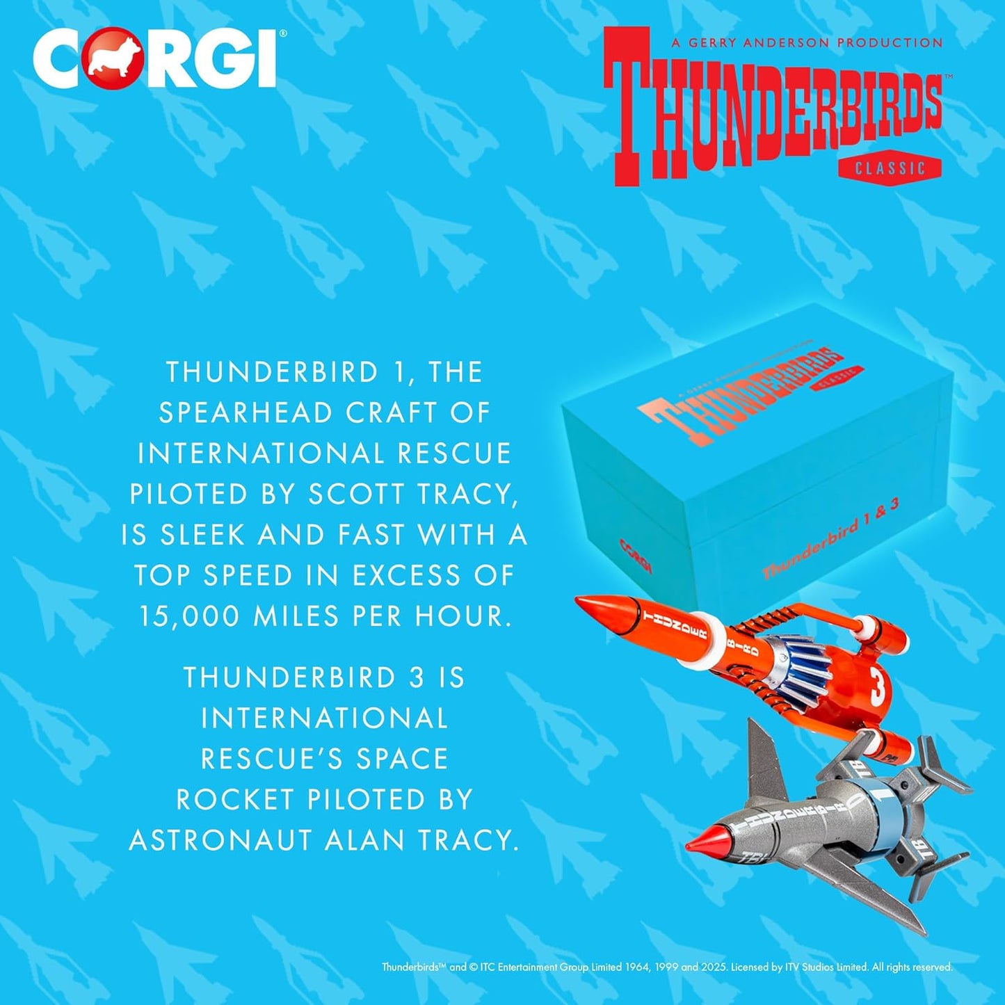 Corgi Diecast Model Cars - Thunderbirds F.A.B. Collection Thunderbird 1 and 3