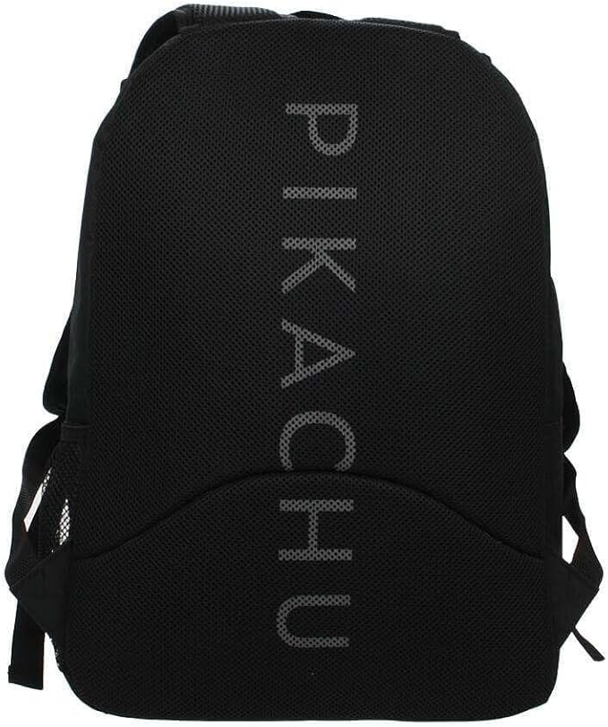 Pokemon Pikachu 25 Character Black Sport Backpack School Gym Bag - Size 45cm (H) x 31cm (W) x 11cm (D)