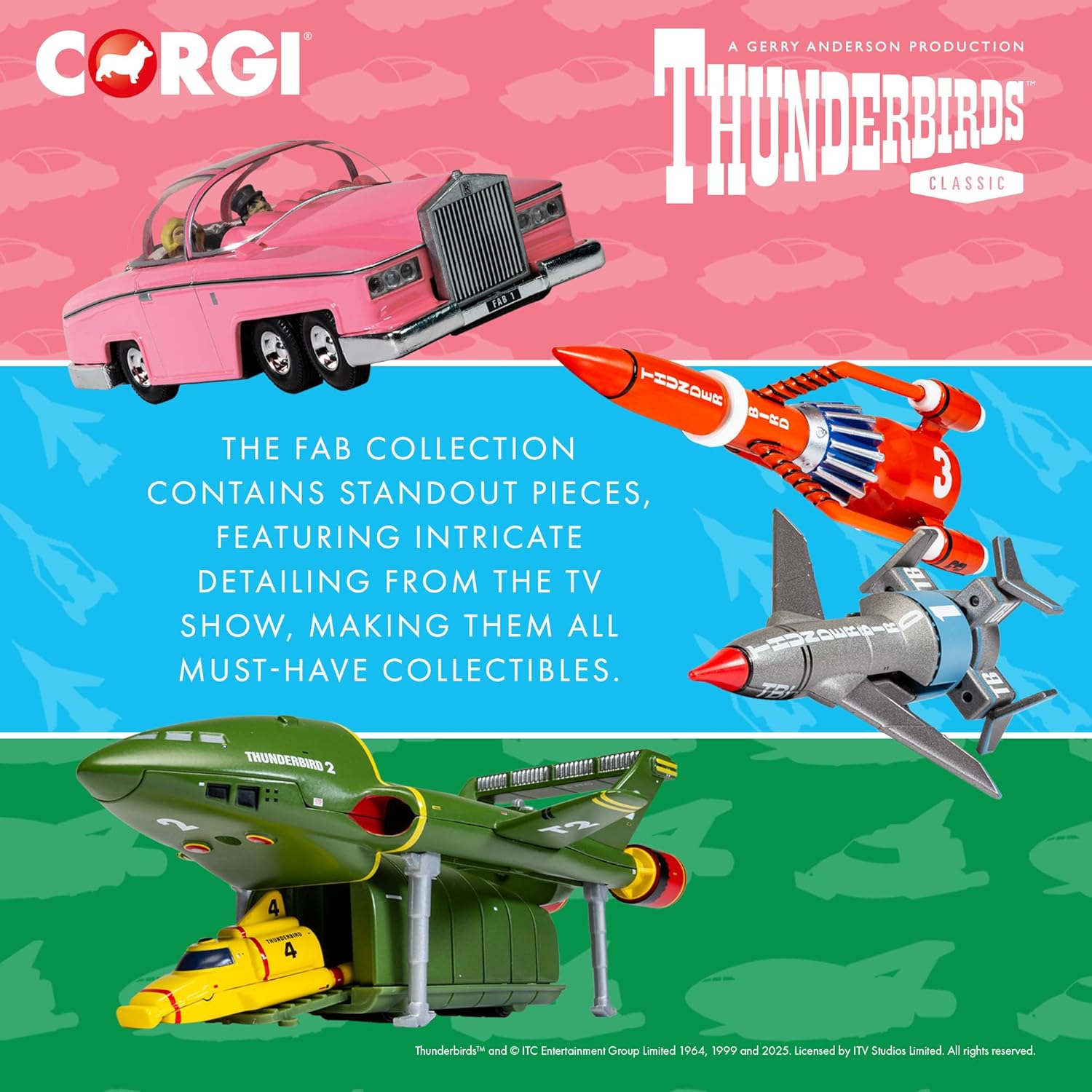 Corgi Diecast Model Cars - Thunderbirds F.A.B. Collection FAB 1 - Classic Car Collectible