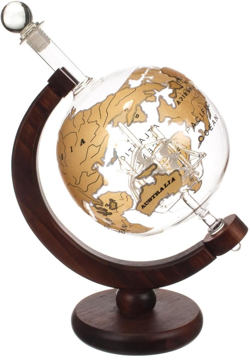 Nauticalia Gold Globe Ship Decanter