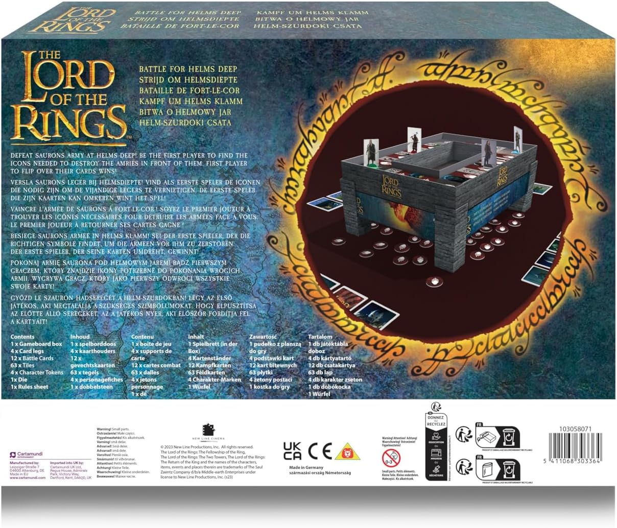 LORD OF THE RINGS BATTLE FOR HELMS DEEP BOARD GAME AGES 10+ **BRAND NEW**
