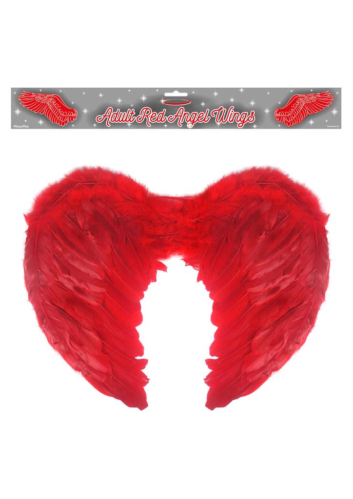 Adult Red Angel Feather Wings (44cm x 34cm)