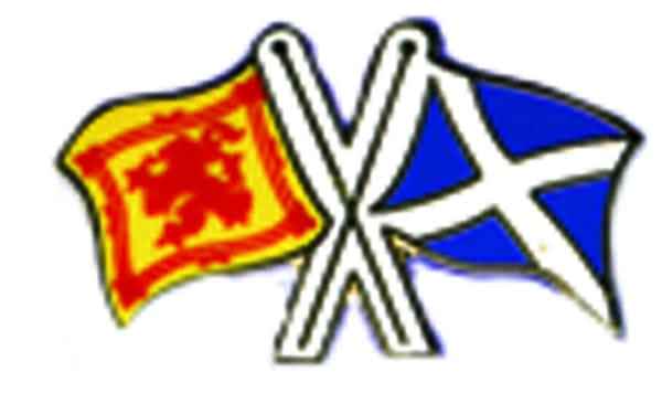 Lion Rampant/Saltire Cross Flags Pin Badge