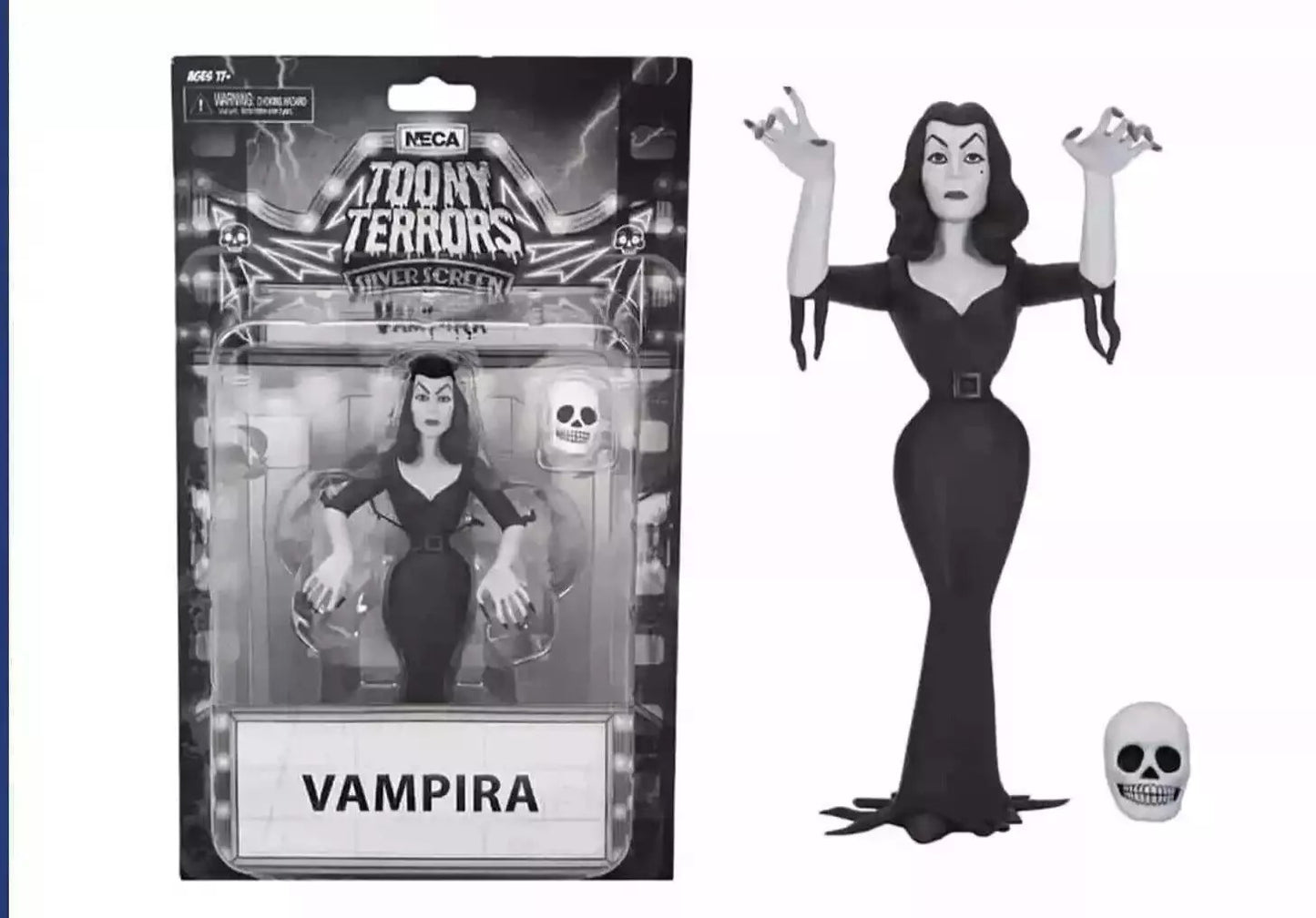 Vampira Silver Screen Edition Toony Terrors 6 Inch Scale Action Figure